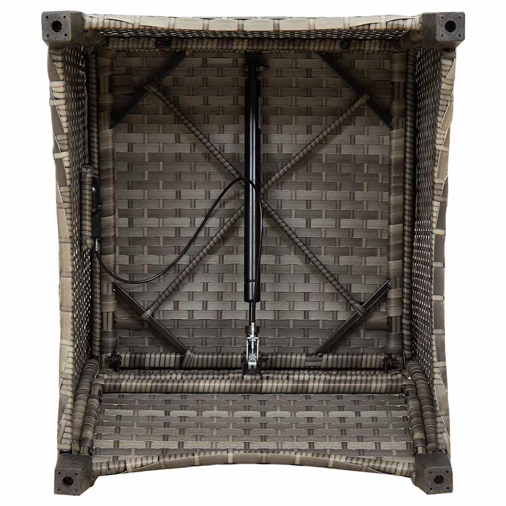 vidaXL Καρέκλα Ανακλίνου με Μαξιλάρι Γκρι Πολυ Ρατάν