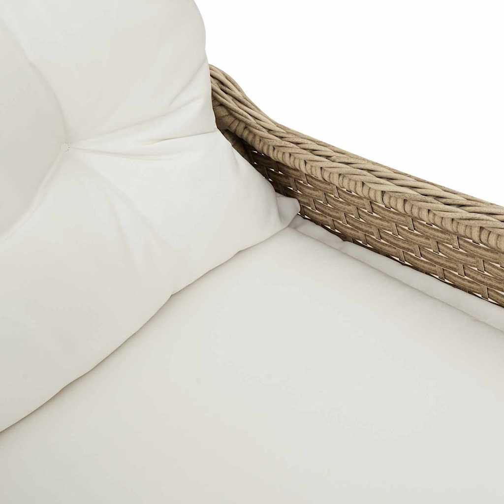 vidaXL Πολυθρόνα με Μαξιλάρι Μπεζ Πολυ Ρατάν