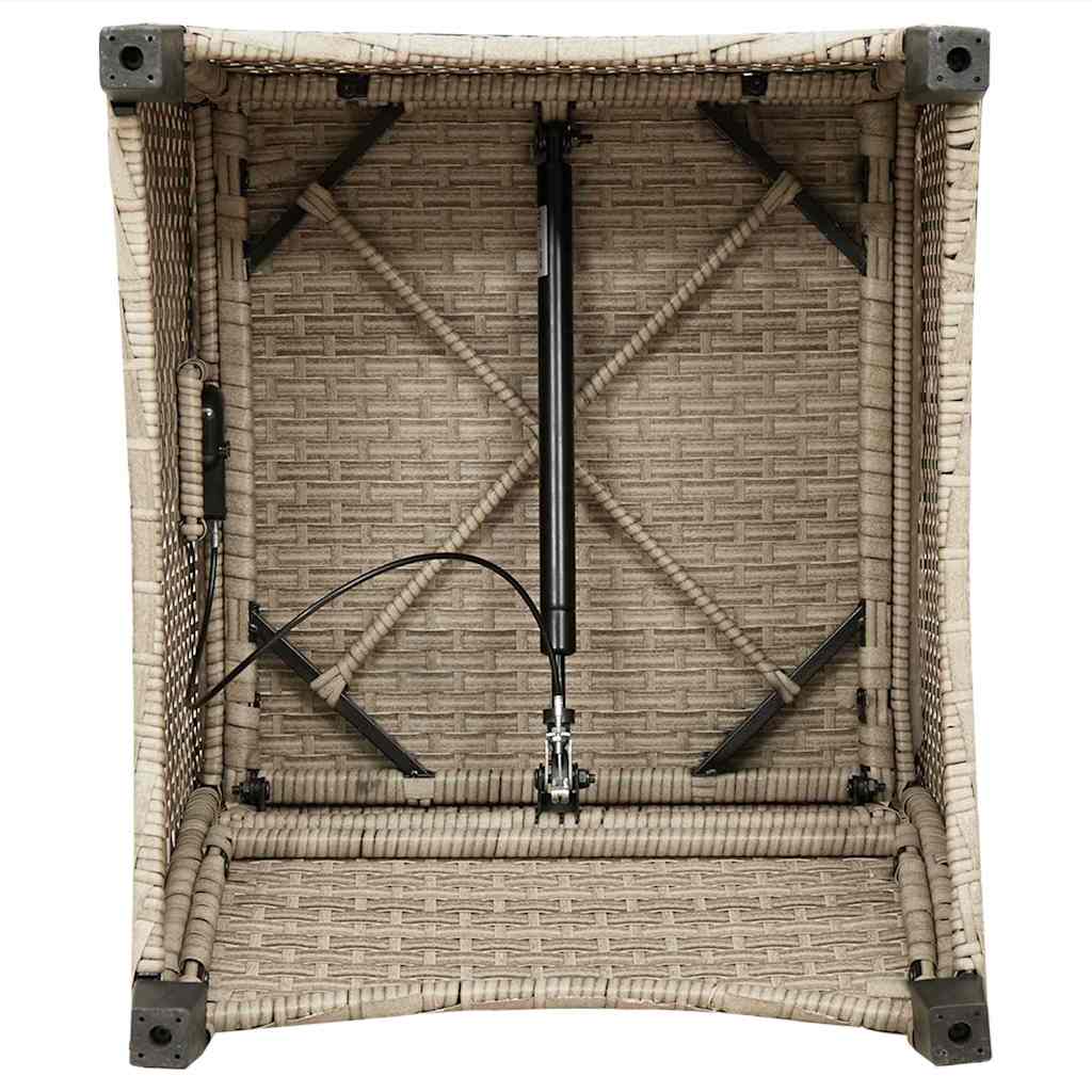 vidaXL Πολυθρόνα με Μαξιλάρι Μπεζ Πολυ Ρατάν