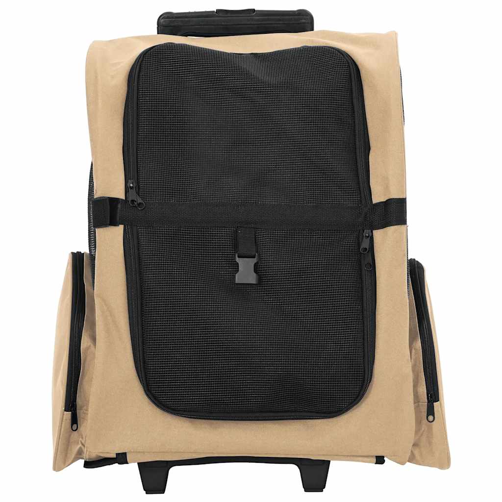 vidaXL Καρότσι Κατοικίδιων 3 σε 1 Σχεδιασμός Άμμος 48x32x(57-106) εκ. Ύφασμα Oxford