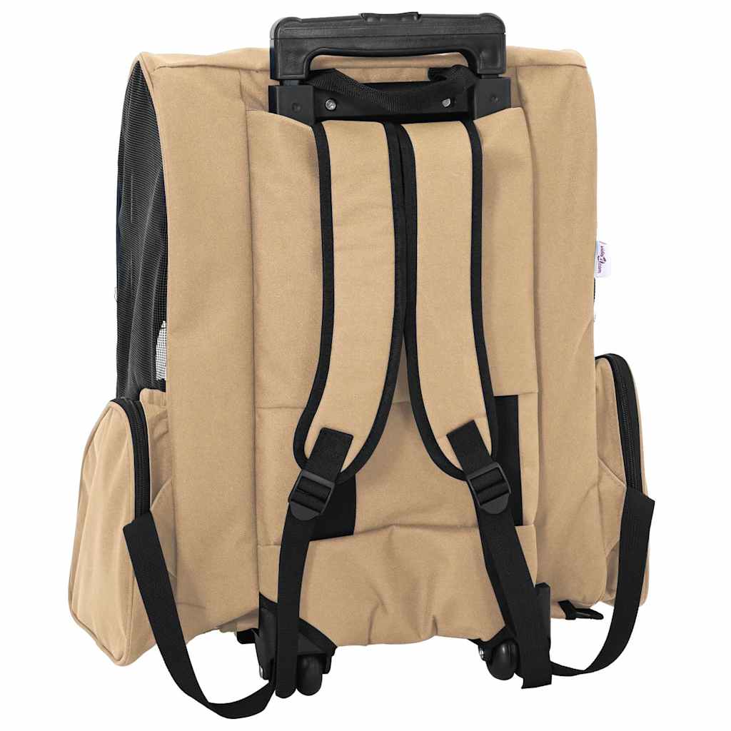 vidaXL Καρότσι Κατοικίδιων 3 σε 1 Σχεδιασμός Άμμος 48x32x(57-106) εκ. Ύφασμα Oxford