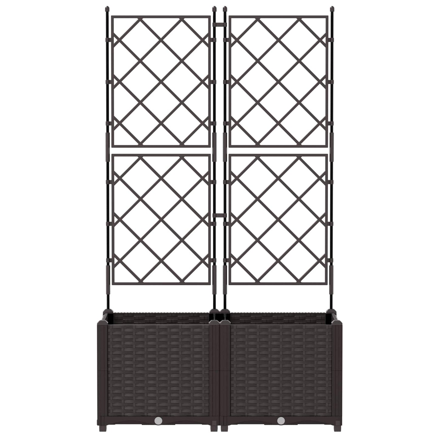 vidaXL Γλάστρα Κήπου 2 τμχ. Καφέ 80 x 40 x 143 εκ. PP
