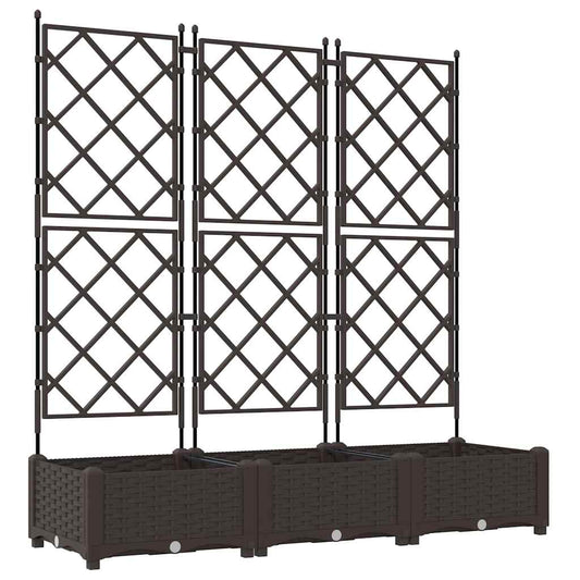 vidaXL Γλάστρα Κήπου 3 pcs Καφέ 120 x 40 x 125,5 εκ. Πλαστικό