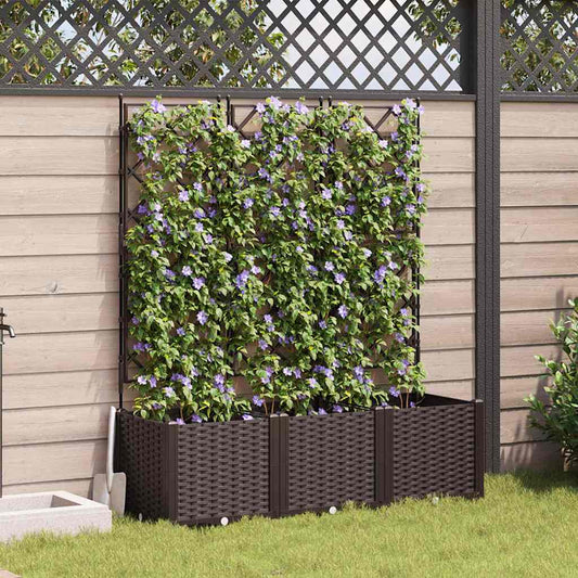 vidaXL Κηποτινάκι με Τρέλα 3 pcs Καφέ 120 x 40 x 143 εκ. PP