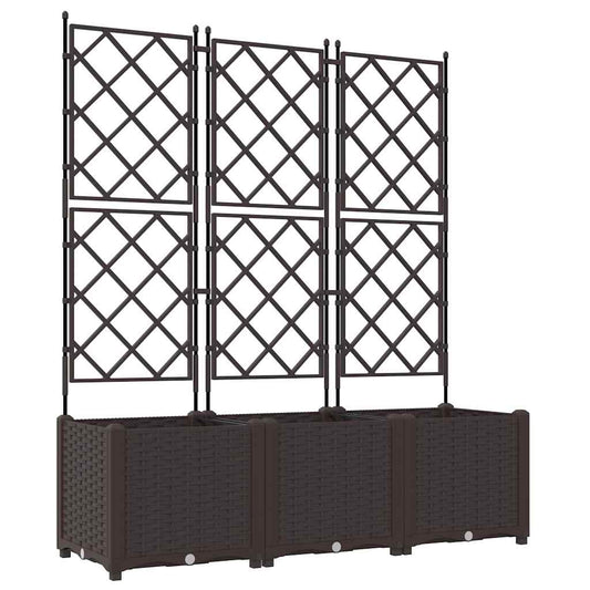vidaXL Κηποτινάκι με Τρέλα 3 pcs Καφέ 120 x 40 x 143 εκ. PP