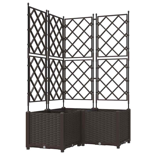 vidaXL Γλάστρα Κήπου 3 τμχ. Καφέ 80 x 80 x 143 εκ. PP