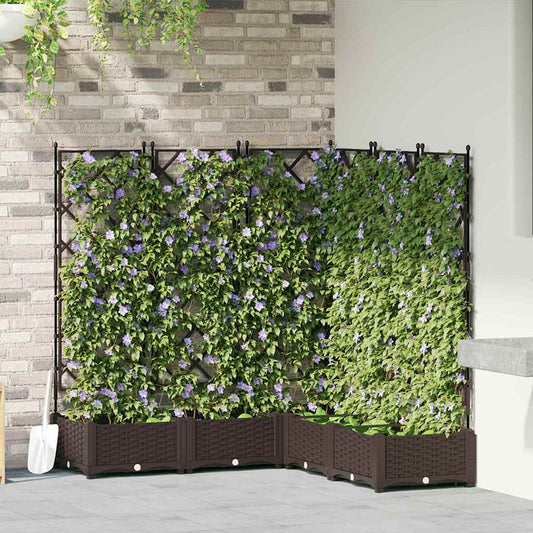vidaXL Γλάστρα Κήπου 5 pcs Καφέ 120 x 120 x 125,5 εκ. Πλαστικό