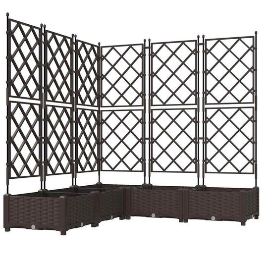 vidaXL Γλάστρα Κήπου 5 pcs Καφέ 120 x 120 x 125,5 εκ. Πλαστικό