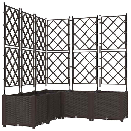 vidaXL Γλάστρα Κήπου 5 pcs Καφέ 120 x 120 x 143 εκ. Πλαστικό