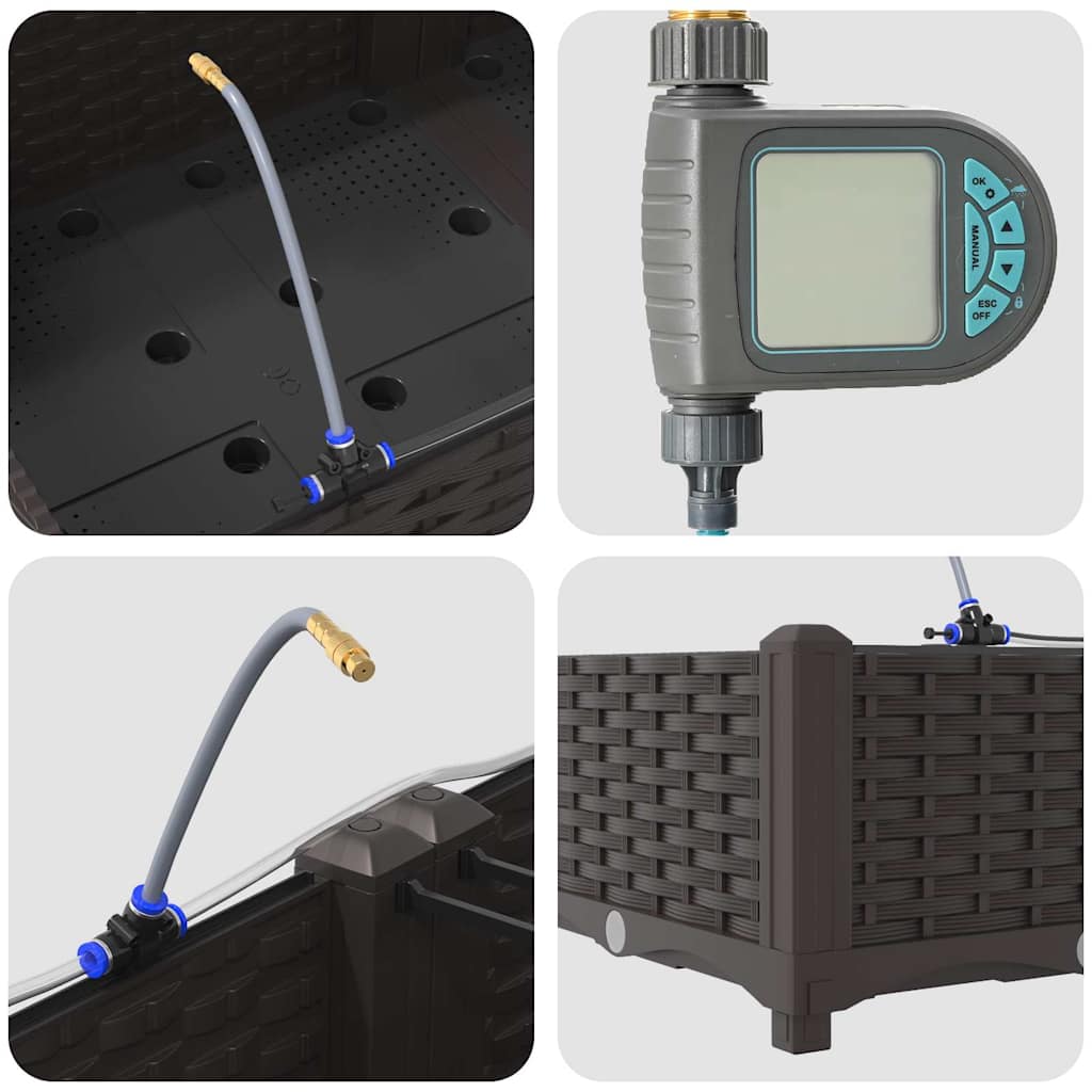 vidaXL Ζαρντινιέρες κήπου Καφέ 160 x 40 x 22 cm Ατσάλι