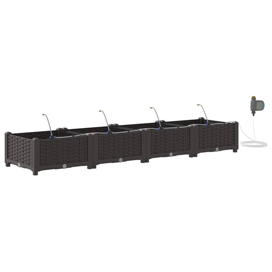 vidaXL Ζαρντινιέρες κήπου Καφέ 160 x 40 x 22 cm Ατσάλι