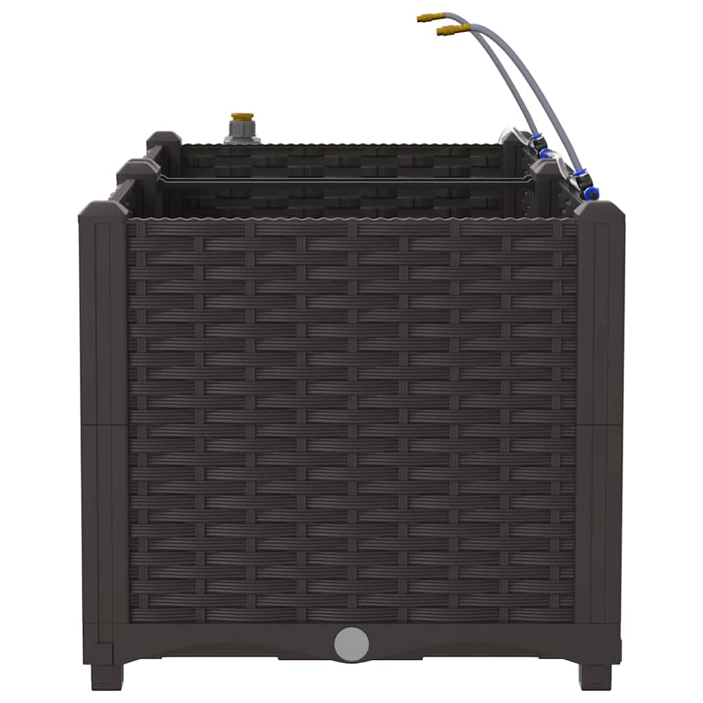 vidaXL Γλάστρα Κήπου 2 pcs Καφέ 80 x 40 x 37,5 cm Πλαστικό