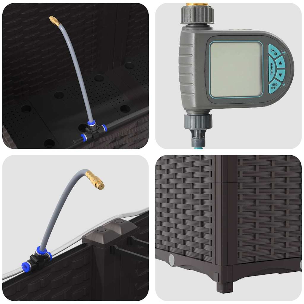 vidaXL Ζαρντινιέρες κήπου Καφέ 120 x 40 x 37.5 cm Ατσάλι