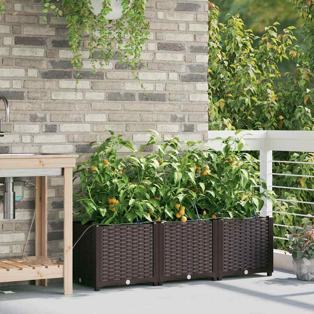 vidaXL Ζαρντινιέρες κήπου Καφέ 120 x 40 x 37.5 cm Ατσάλι