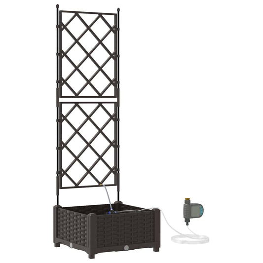 vidaXL Γλάστρα Κήπου Καφέ 40 x 40 x 126 cm Πλαστικό