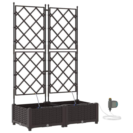 vidaXL Γλάστρα Κήπου 2 τμχ. Καφέ 80 x 40 x 126 cm PP