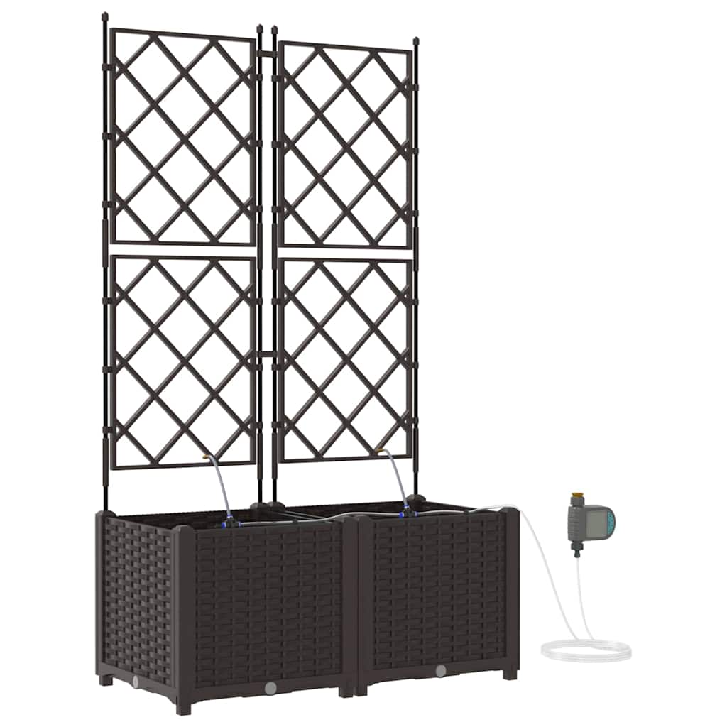 vidaXL Ζαρντινιέρες κήπου Καφέ 80 x 40 x 142 cm Ατσάλι