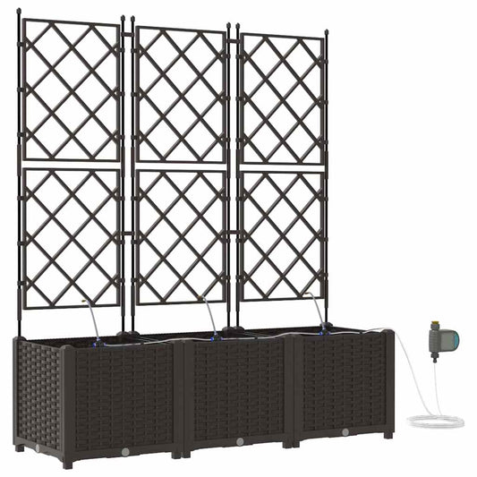 vidaXL Ζαρντινιέρες κήπου Καφέ 120 x 40 x 142 cm Ατσάλι