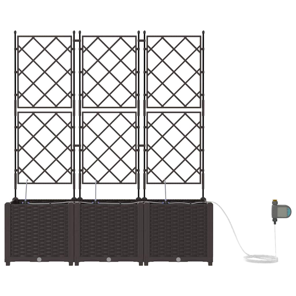 vidaXL Ζαρντινιέρες κήπου Καφέ 120 x 40 x 142 cm Ατσάλι