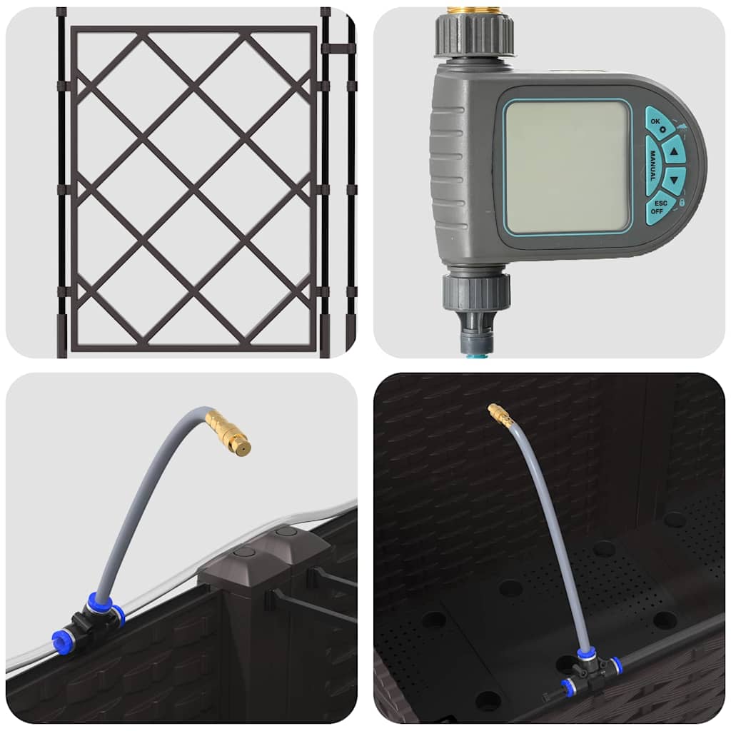 vidaXL Ζαρντινιέρες κήπου Καφέ 80 x 80 x 142 cm Ατσάλι