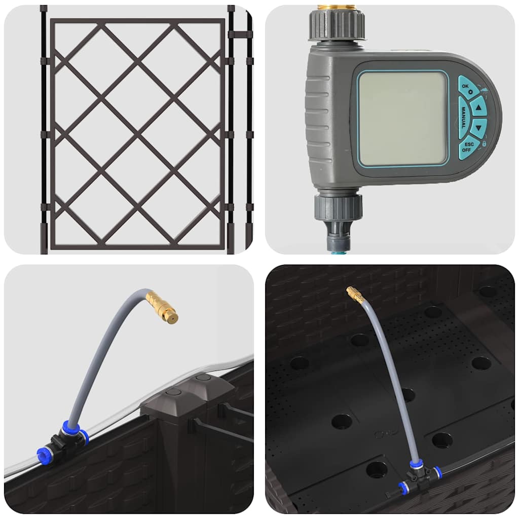 vidaXL Ζαρντινιέρες κήπου Καφέ 120 x 120 x 126 cm Ατσάλι