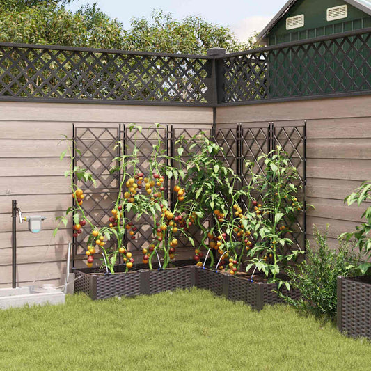 vidaXL Γλάστρα Κήπου 5 pcs Καφέ 120 x 120 x 126 cm Πλαστικό