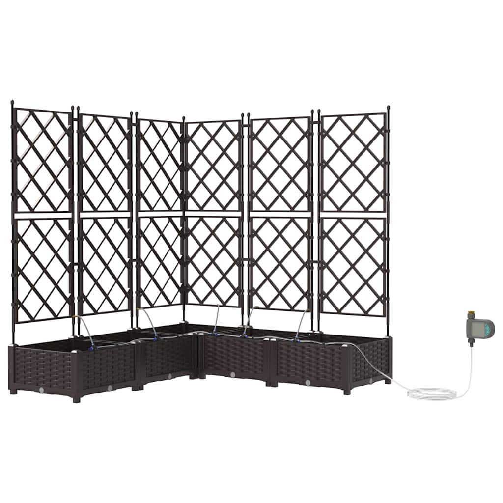 vidaXL Ζαρντινιέρες κήπου Καφέ 120 x 120 x 126 cm Ατσάλι