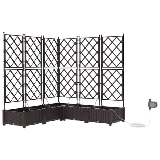 vidaXL Γλάστρα Κήπου 5 pcs Καφέ 120 x 120 x 126 cm Πλαστικό