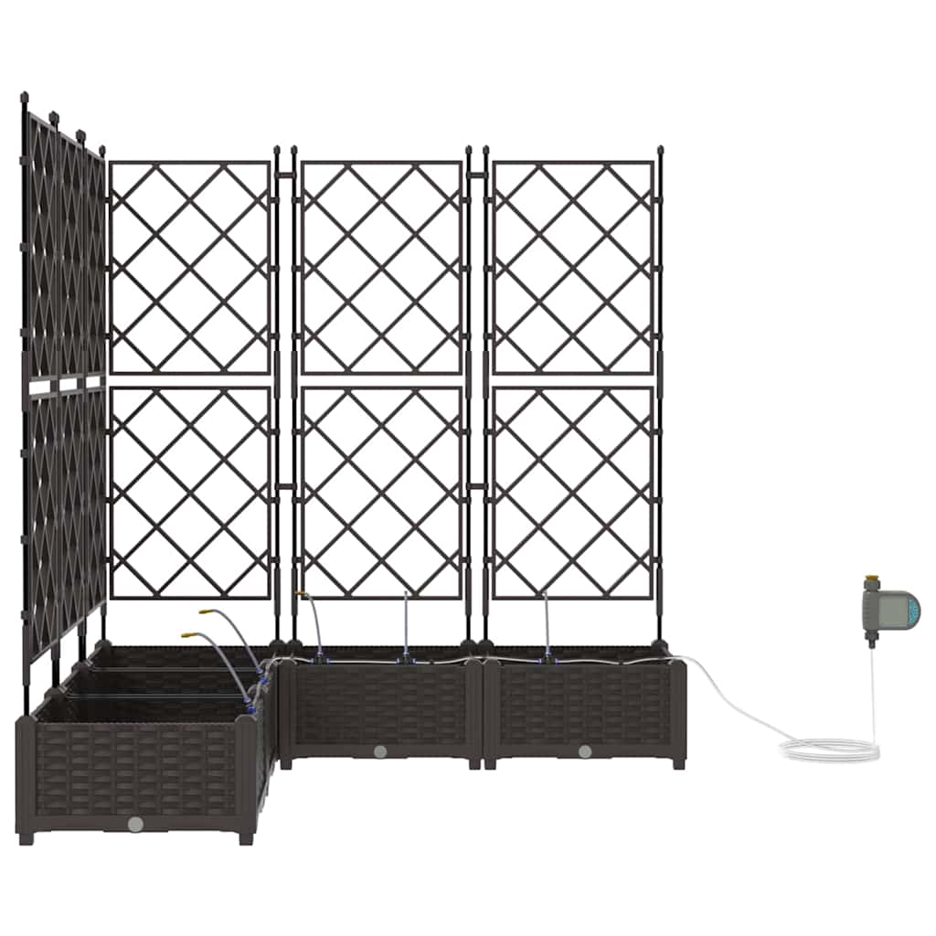 vidaXL Ζαρντινιέρες κήπου Καφέ 120 x 120 x 126 cm Ατσάλι