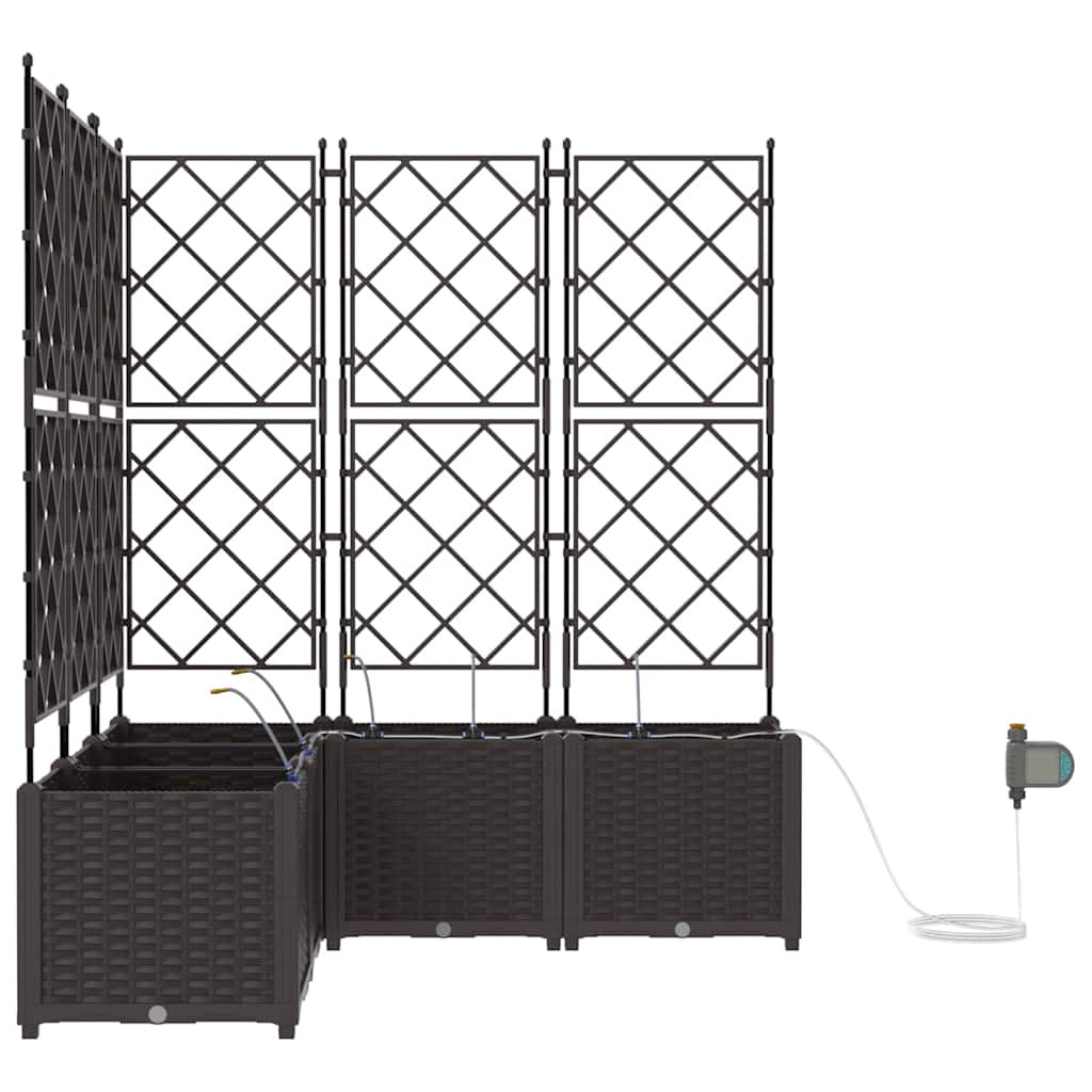 vidaXL Ζαρντινιέρες κήπου Καφέ 120 x 120 x 142 cm Ατσάλι