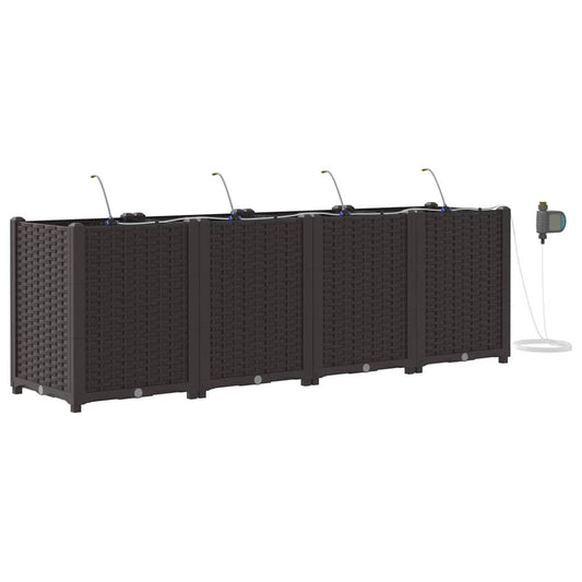 vidaXL Ζαρντινιέρες κήπου Καφέ 160 x 40 x 52 cm Ατσάλι