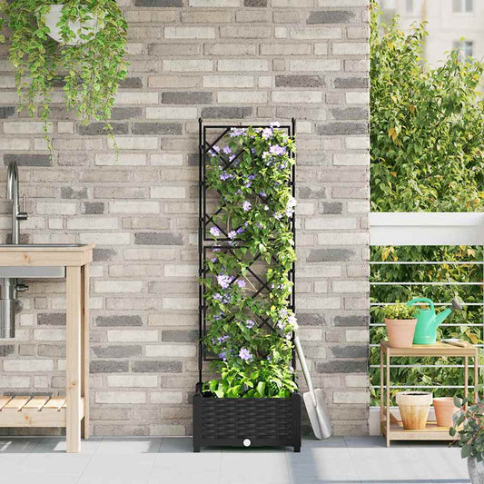 vidaXL Γλάστρα Κήπου Μαύρο 40 x 40 x 125,5 εκ. Πλαστικό