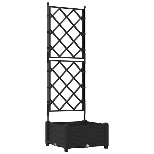 vidaXL Γλάστρα Κήπου Μαύρο 40 x 40 x 125,5 εκ. Πλαστικό