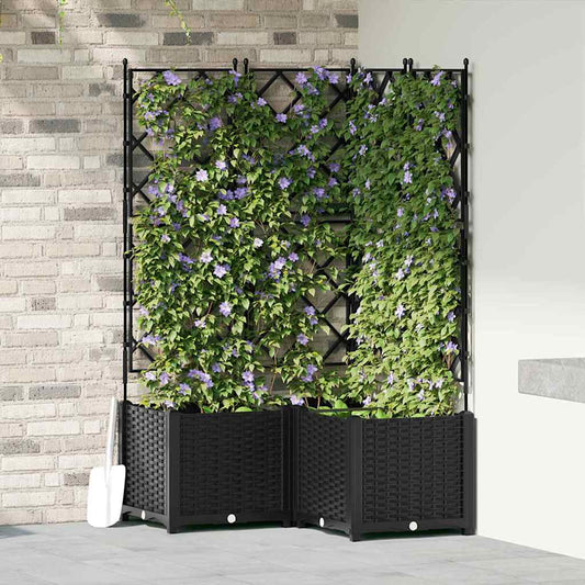 vidaXL Κηποτινάκι με Τρέλα 3 pcs Μαύρο 80 x 80 x 143 εκ. PP