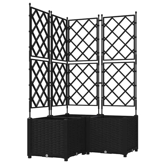 vidaXL Κηποτινάκι με Τρέλα 3 pcs Μαύρο 80 x 80 x 143 εκ. PP