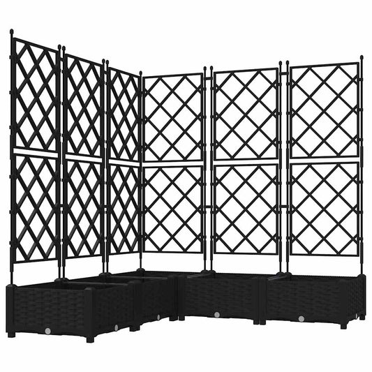 vidaXL Γλάστρα Κήπου 5 pcs Μαύρο 120 x 120 x 125,5 εκ. Πλαστικό