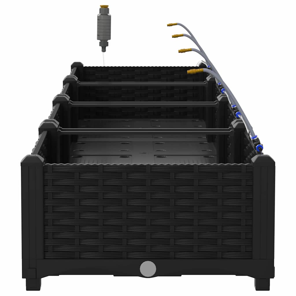 vidaXL Ζαρντινιέρες κήπου Μαύρο 160 x 40 x 22 cm Ατσάλι