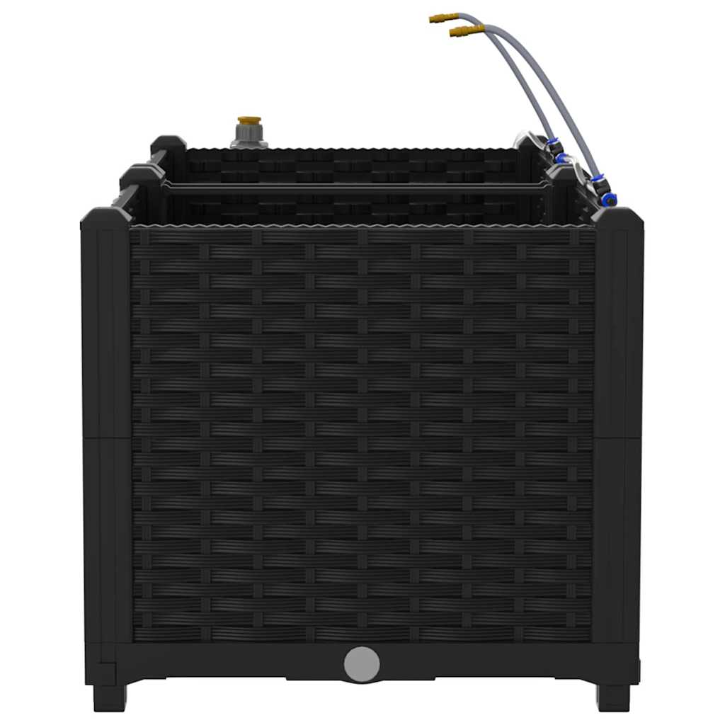 vidaXL Ζαρντινιέρες κήπου Μαύρο 80 x 40 x 37.5 cm Ατσάλι