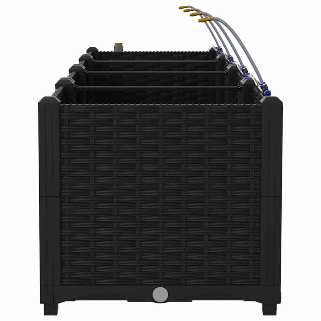 vidaXL Ζαρντινιέρες κήπου Μαύρο 120 x 40 x 37.5 cm Ατσάλι