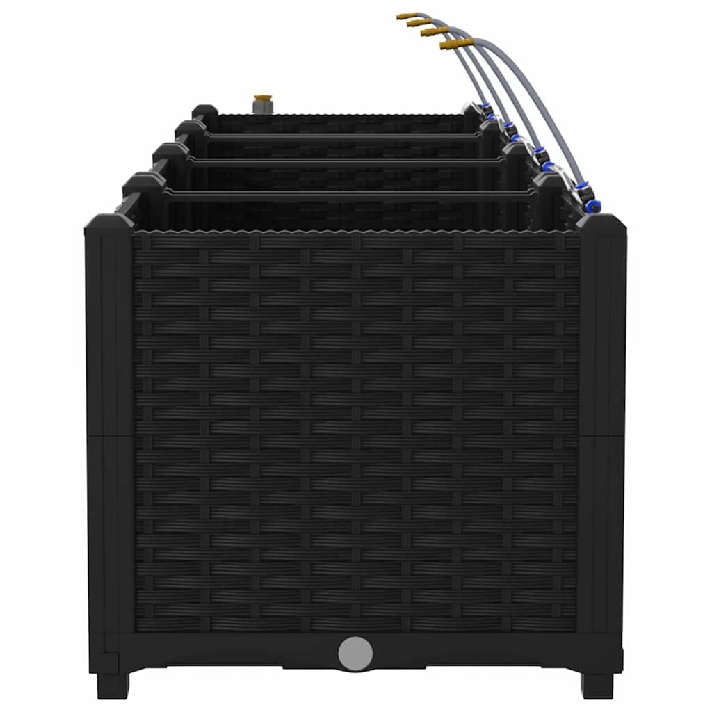 vidaXL Ζαρντινιέρες κήπου Μαύρο 160 x 40 x 37.5 cm Ατσάλι