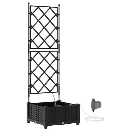 vidaXL Ζαρντινιέρες κήπου Μαύρο 40 x 40 x 126 cm Ατσάλι