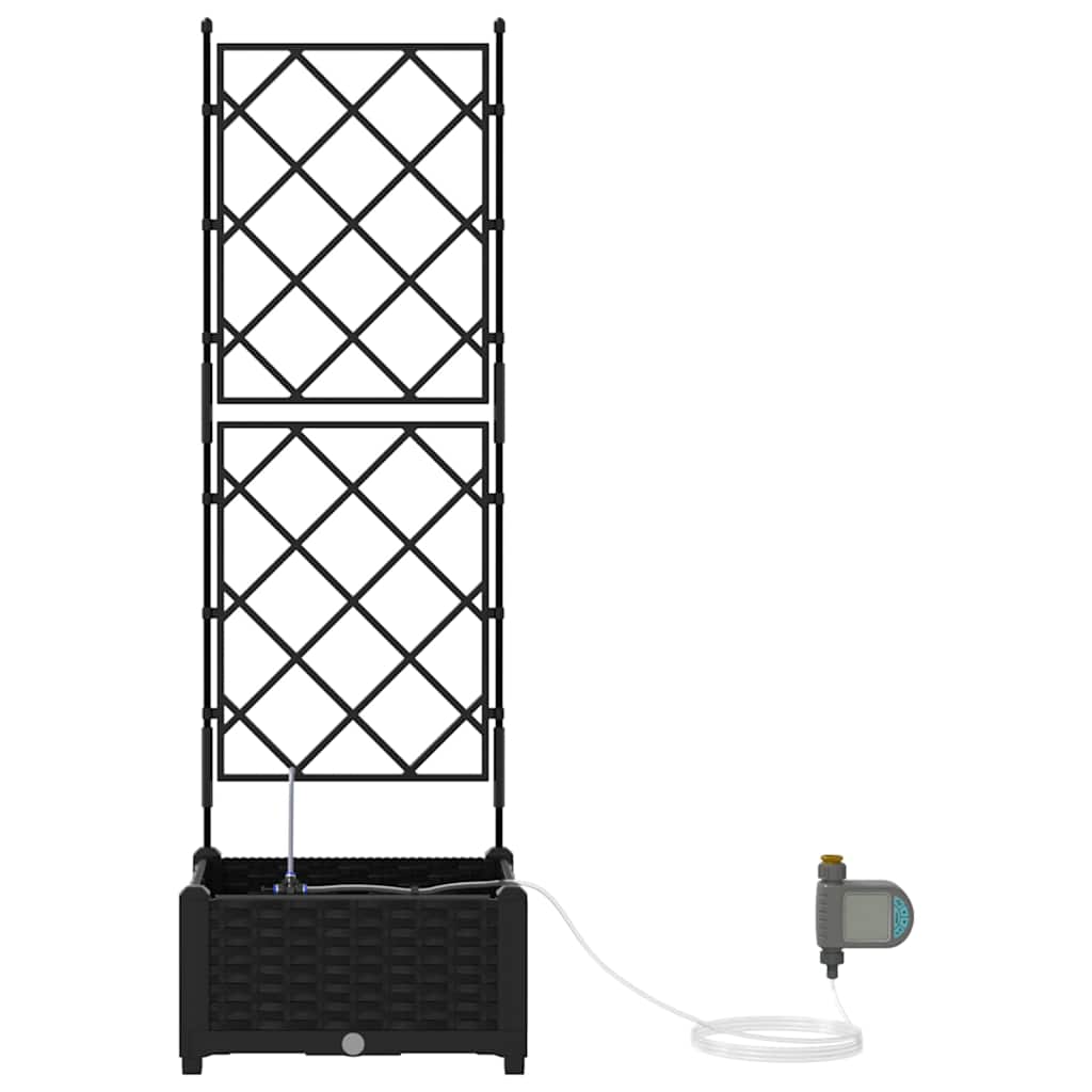 vidaXL Ζαρντινιέρες κήπου Μαύρο 40 x 40 x 126 cm Ατσάλι