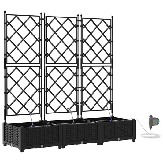 vidaXL Ζαρντινιέρες κήπου Μαύρο 120 x 40 x 126 cm Ατσάλι