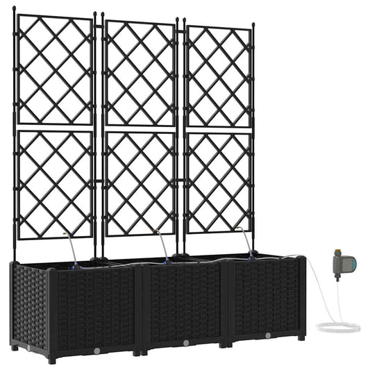 vidaXL Ζαρντινιέρες κήπου Μαύρο 120 x 40 x 142 cm Ατσάλι