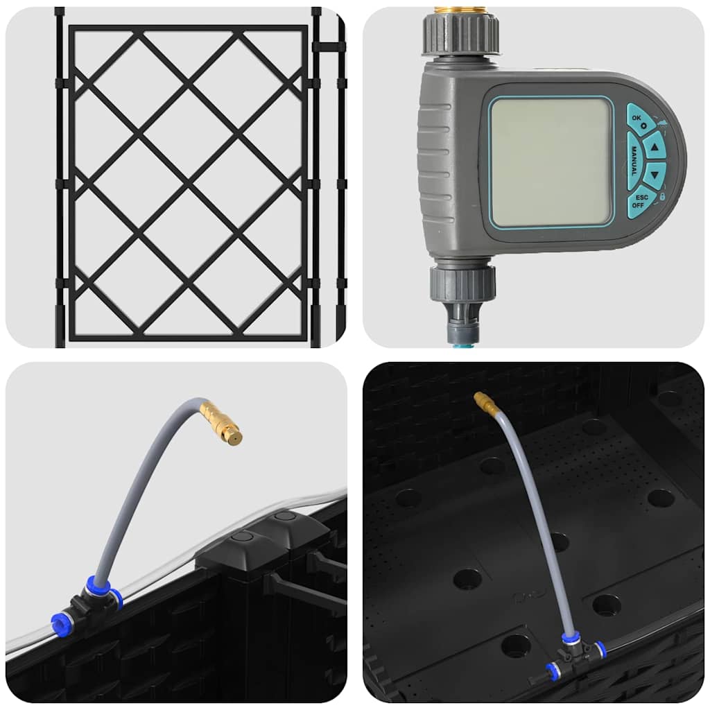 vidaXL Ζαρντινιέρες κήπου Μαύρο 120 x 120 x 126 cm Ατσάλι