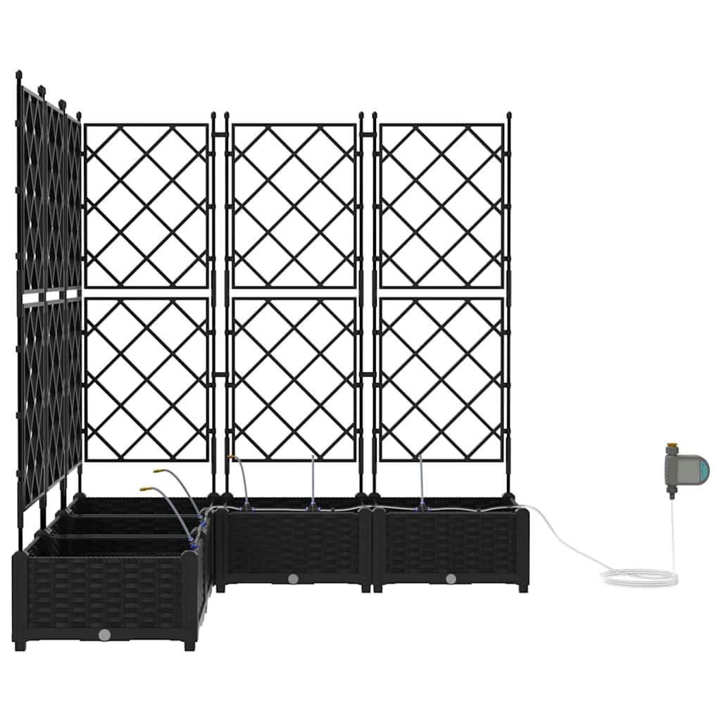 vidaXL Ζαρντινιέρες κήπου Μαύρο 120 x 120 x 126 cm Ατσάλι