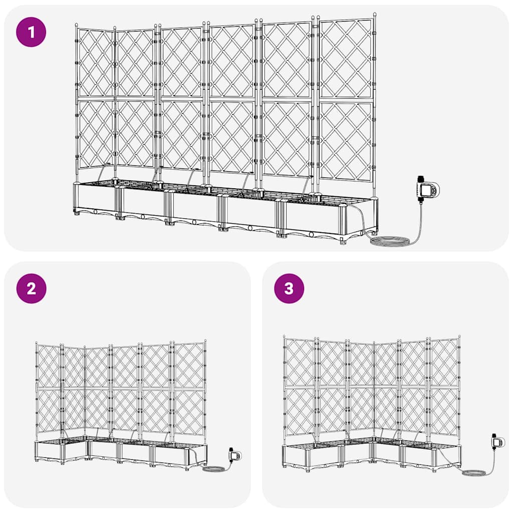 vidaXL Ζαρντινιέρες κήπου Μαύρο 120 x 120 x 126 cm Ατσάλι