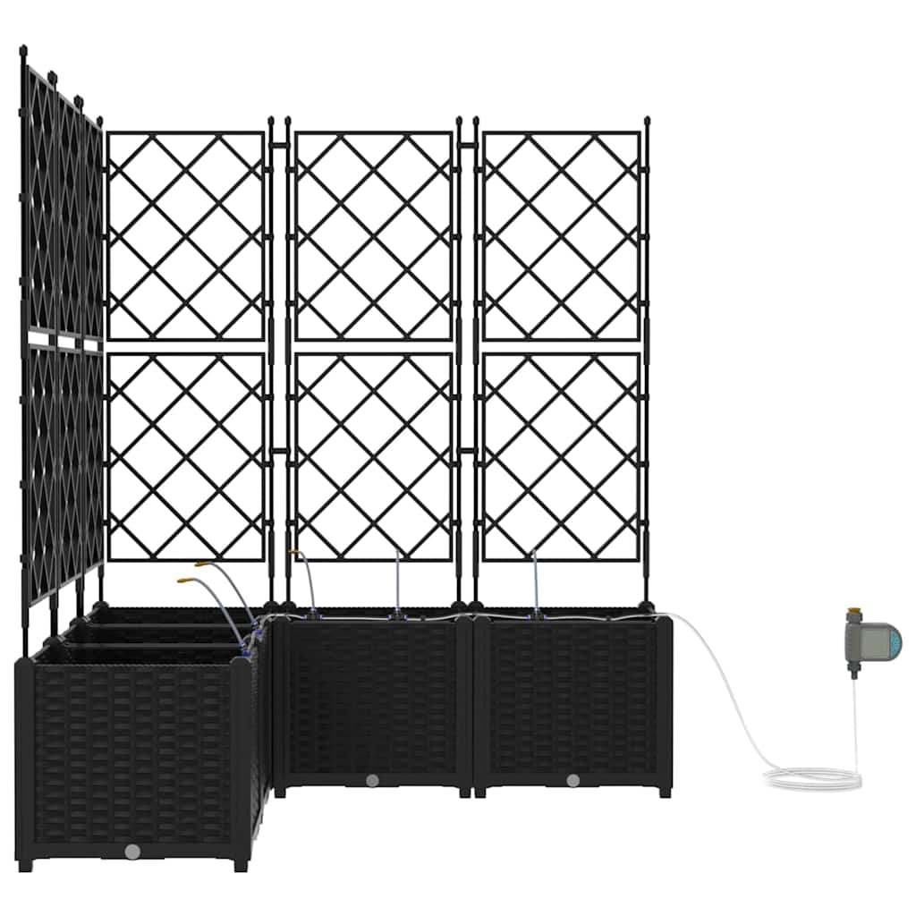 vidaXL Ζαρντινιέρες κήπου Μαύρο 120 x 120 x 142 cm Ατσάλι