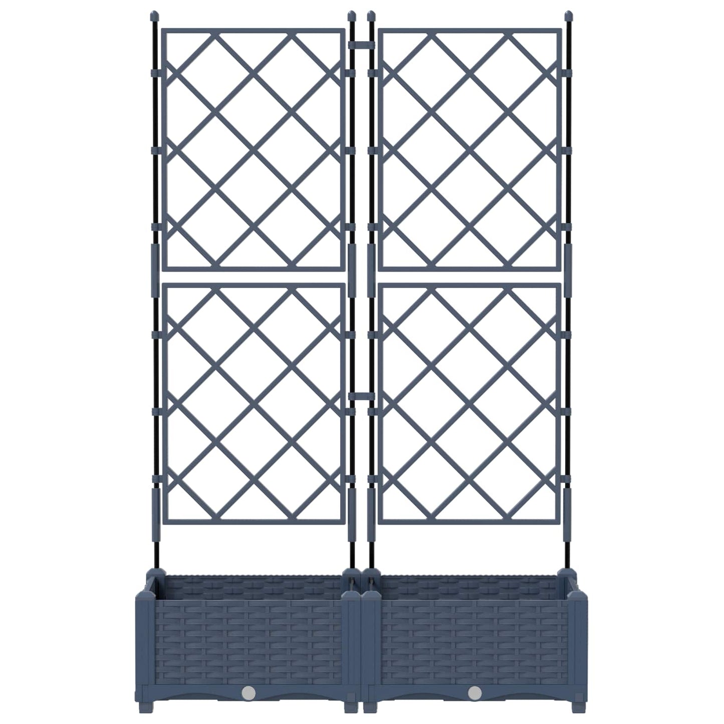 vidaXL Γλάστρα Κήπου 2 τμχ. Γκρι 80 x 40 x 125,5 εκ. PP