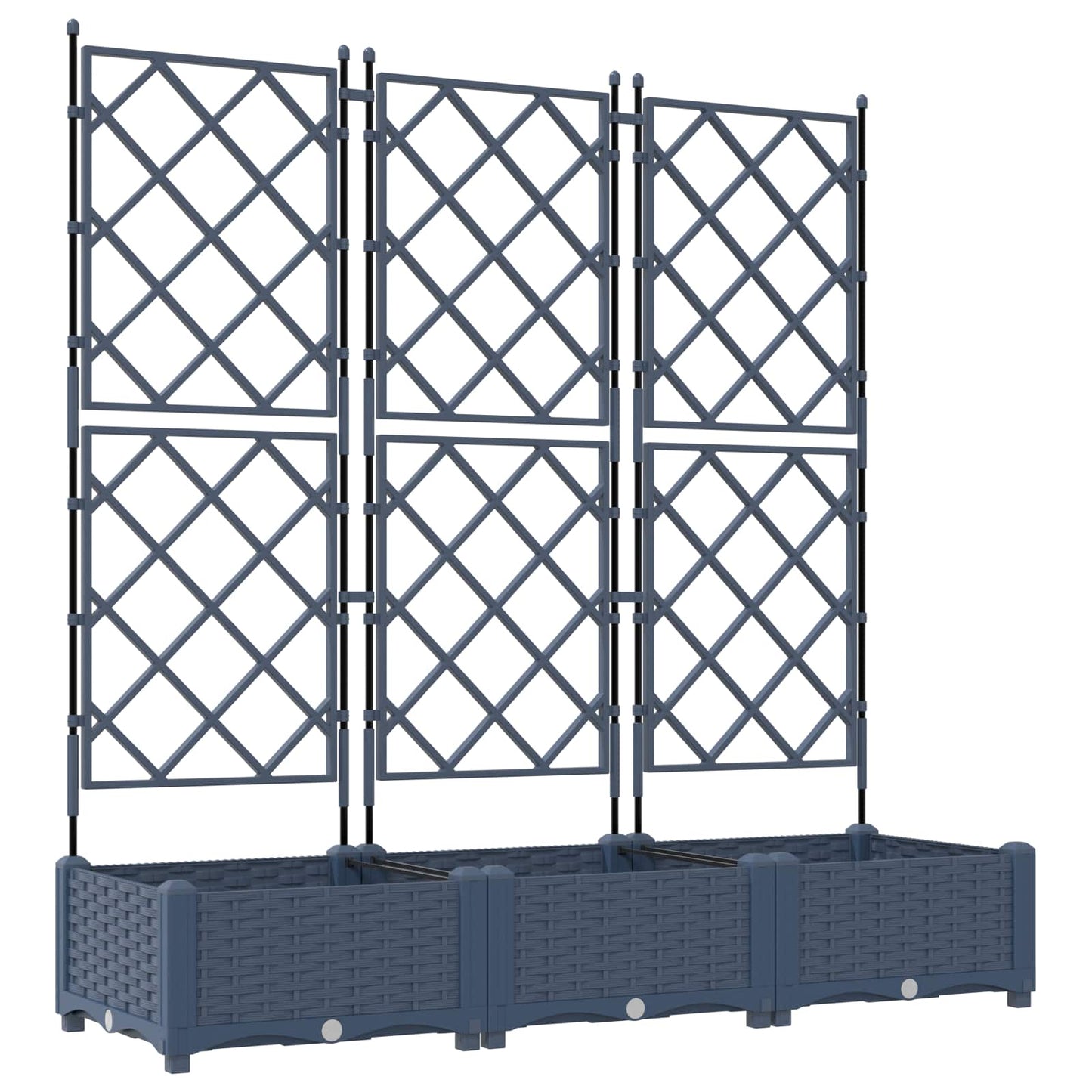 vidaXL Κηποτινάκι με Τρέλα 3 pcs Γκρι 120 x 40 x 125.5 εκ. PP